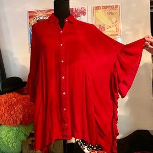 Free People Red Poncho Dress🌹